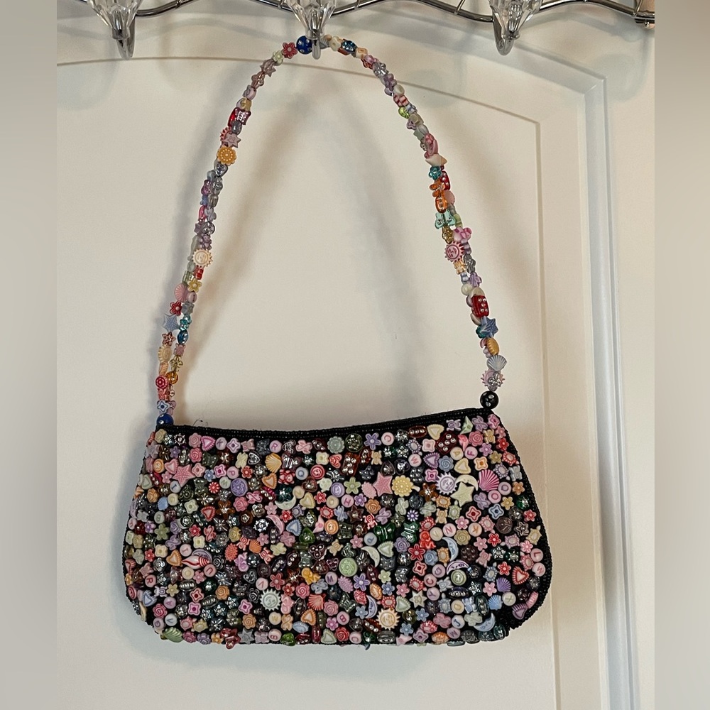 Small Multicolor Beaded Handbag | Barbie Core | Whimsical | Zipper Closure